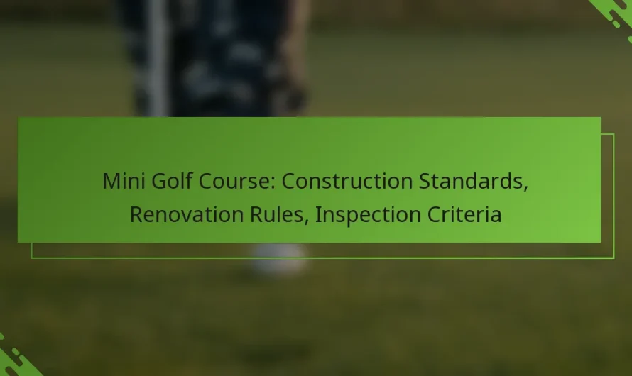 Mini golfa laukums: būvniecības standarti, renovācijas noteikumi, inspekcijas kritēriji