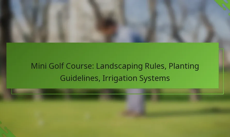 Mini golfa laukums: ainavu veidošanas noteikumi, stādīšanas vadlīnijas, apūdeņošanas sistēmas