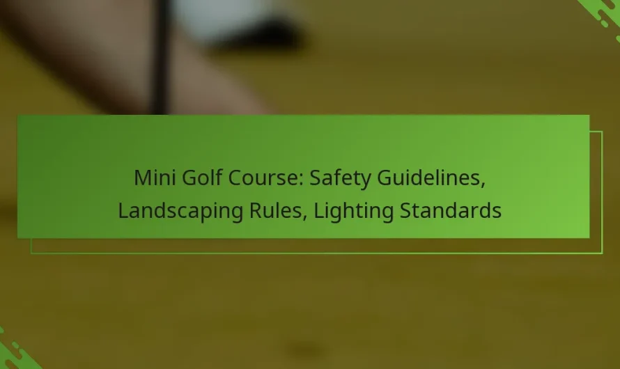 Mini golfa laukums: drošības vadlīnijas, ainavu veidošanas noteikumi, apgaismojuma standarti