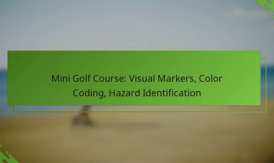 Mini golfa laukums: vizuālie marķieri, krāsu kodēšana, bīstamības identificēšana