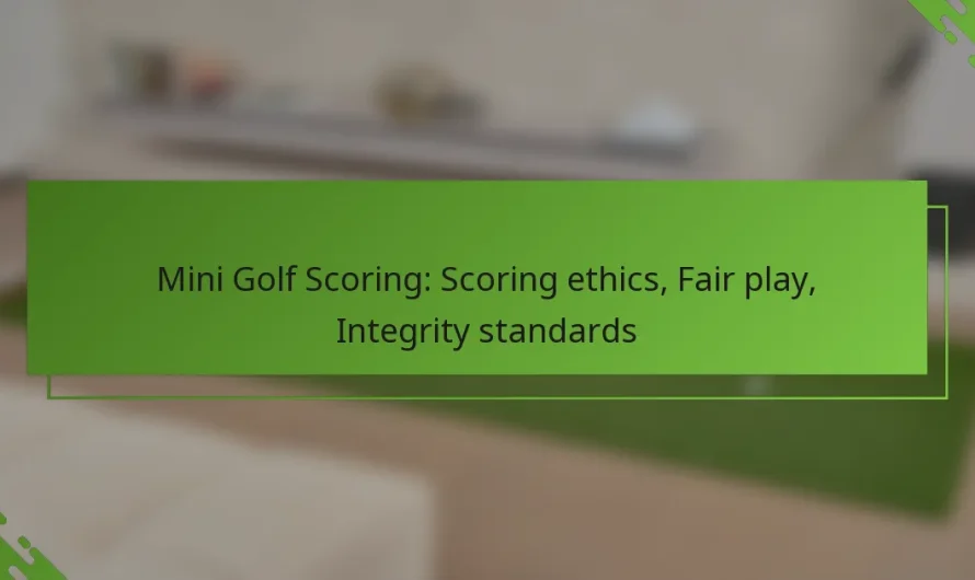 Mini golfa punktu sistēma: Punktu ētika, Godīga spēle, Integritātes standarti