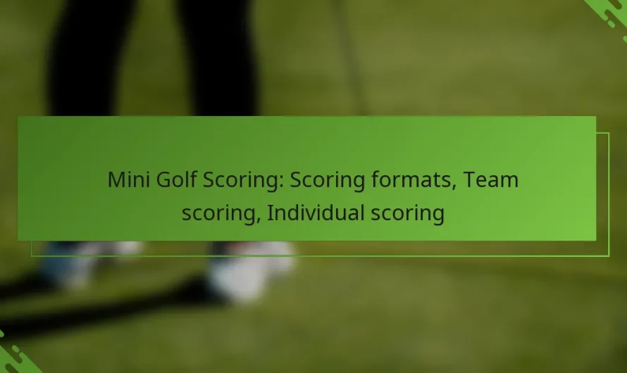 Mini golfa punktu sistēma: Punktu formāti, Komandu punktu skaitīšana, Individuālā punktu skaitīšana