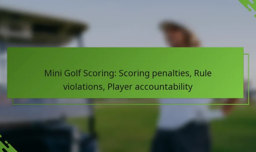 Mini golfa punktu sistēma: Punktu sodi, noteikumu pārkāpumi, spēlētāju atbildība