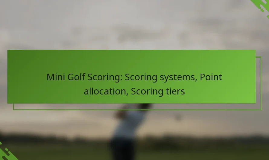 Mini golfa punktu sistēma: Punktu piešķiršanas sistēmas, Punktu sadalījums, Punktu līmeņi