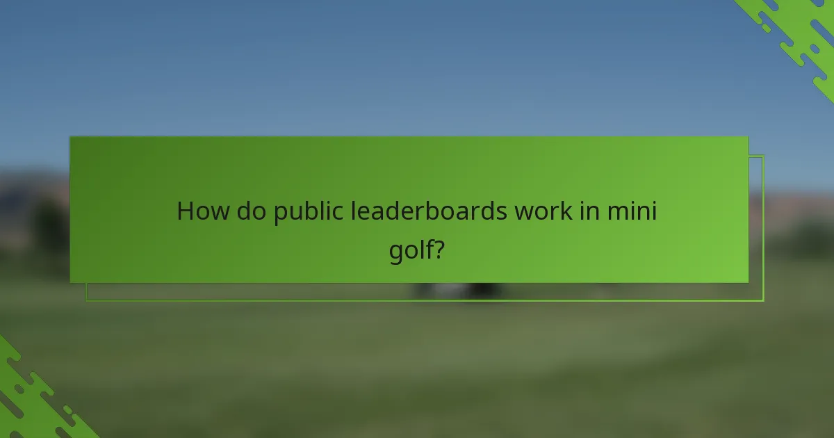 Kā darbojas publiskie reitingi mini golfā?