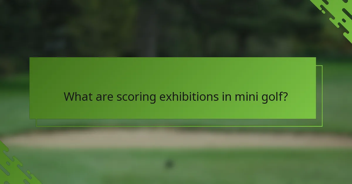 Kādi ir punktu skaitīšanas izstādes mini golfā?